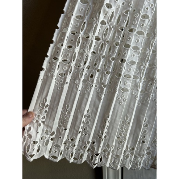 Gianni Bini- SZ 4 Lana White Eyelet Peplum Lace Midi Spaghetti Strap Dress - Picture 3 of 7